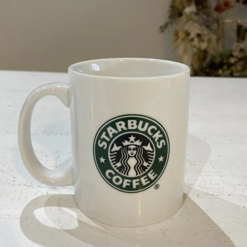 Starbucks Coffee Tea  Mug 2006 Logo Double Sided White Green Siren - Picture 2 of 8